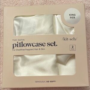 Kitsch Satin Pillowcase Set - Cream